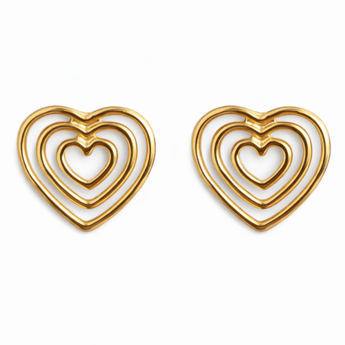 Brinco Coração Vazado B.Ouro