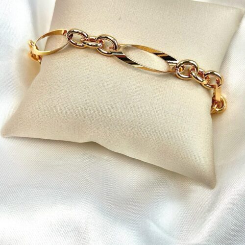 Pulseira Maleável Vazada Oval B.Ouro