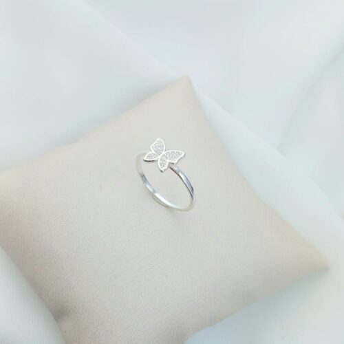 Anel de Prata Borboleta Cravejada II -20