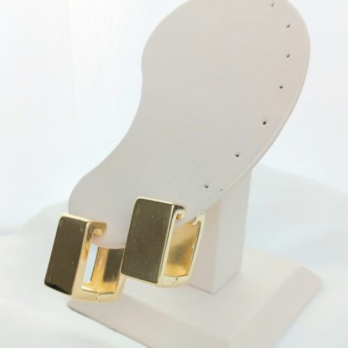 Brinco Retangular G , Espessura Grossa Feixo Click B. Ouro