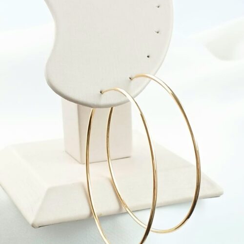 Brinco de Argola Liso Grande Banho de Ouro