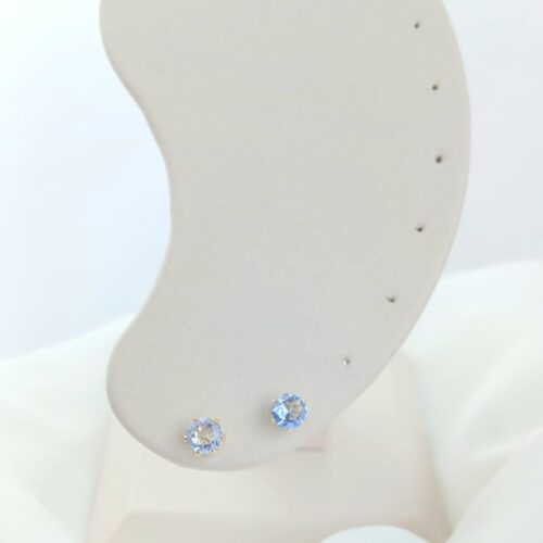 Brinco Ponto de Luz Cristal Azul Violeta M B.Ouro