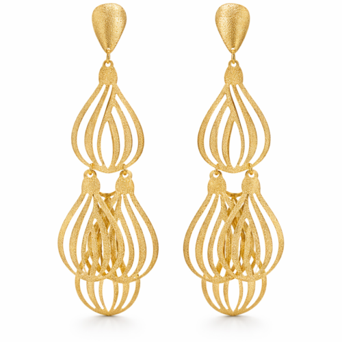 Brinco Pêndulo Vários Pêndulos Grande B.Ouro Brilhante