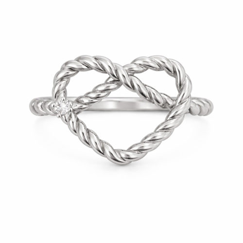 Anel Coração Ródio