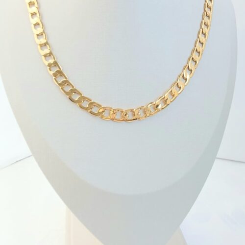 Corrente Masculina Fecho Normal Banho de Ouro 18K