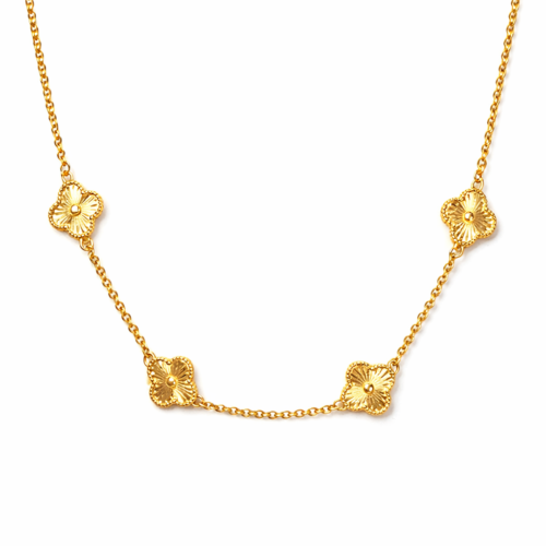 Choker C/4 trevos B. Ouro