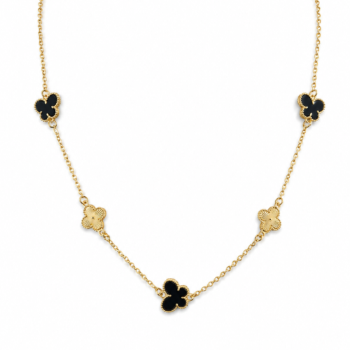 Choker com Pingente Borboleta Preto