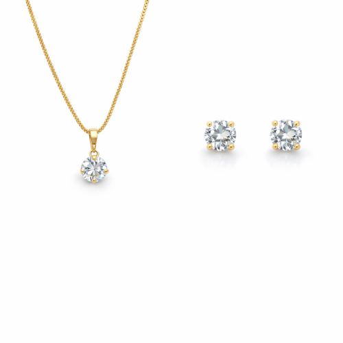 Conjunto Ponto de Luz B. Ouro 18K