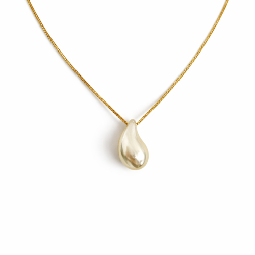 Colar com Pingente Gota Pérola B.Ouro