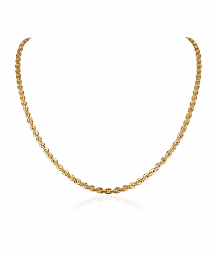 Colar Círculos Cadeados no B. Ouro 18K