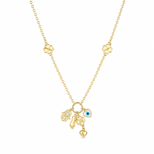 Colar Olho Grego banho Ouro 18K