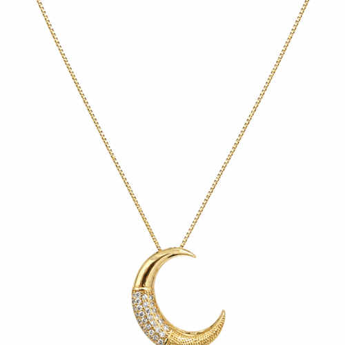 Colar Lua Estilizado Banho ouro 18K